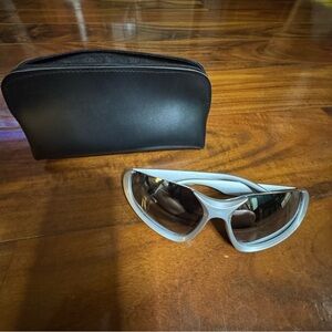 NWOT silver Sporty Sunglasses with Protective Case